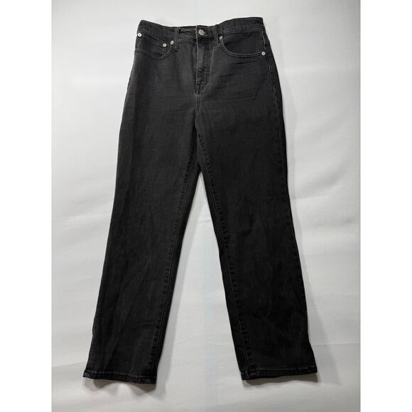Madewell Women's Classic Straight Leg Black Denim Jeans - Size 26 (28x25) - Picture 1 of 8